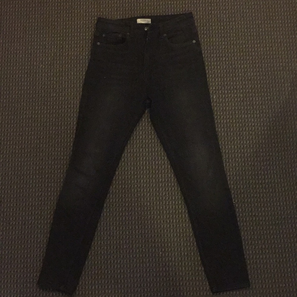 Zara High Waisted Black Skinny Jeans